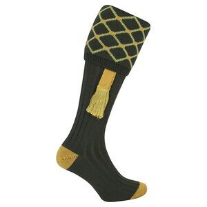 Jack Pyke Unisex Adult Diamond Shooting Socks with Garters / Green